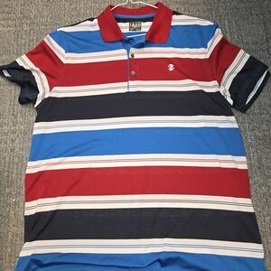 IZOD Men's Striped Polo Shirt - Red, Blue, and White
